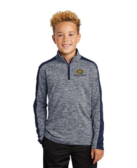 Sport Tek Youth PosiCharge Electric Heather Colorblock 1 4 Zip