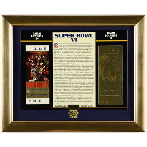 Super Bowl Vi Commemorative Score Card Custom Framed Display With Kt