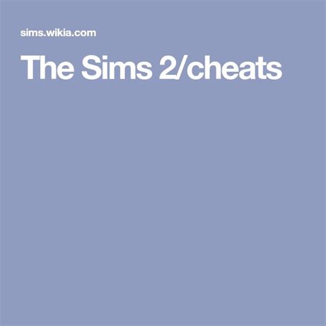 The Sims 2 Cheats Sims 2 Sims Cheating