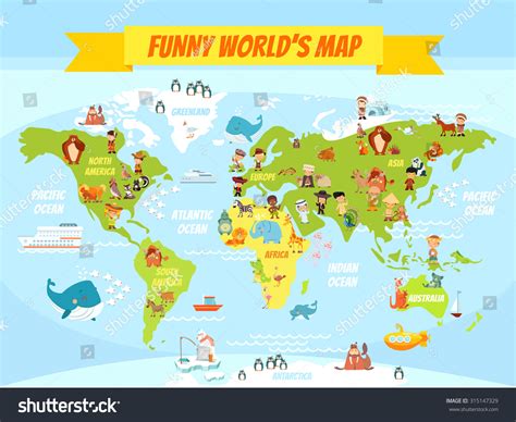 Cartoon World Map - DEADRAWINGS