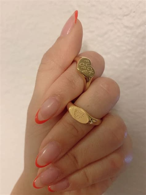 Gold Fuck Off Ring Heart Shaped Signet Fuck Off Rings Oval Etsy