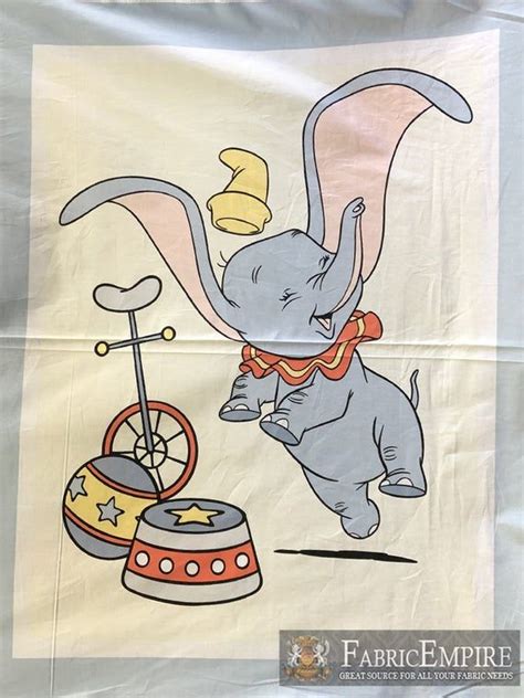 Cotton Print Fabric Disney Dumbo Happy Circus Panel Wide Sold