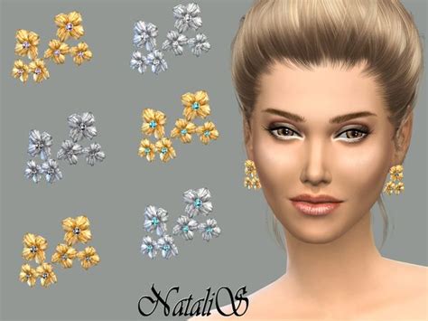 NataliS Triple Flower Earrings FT FE Flower Earrings Flowers Earrings