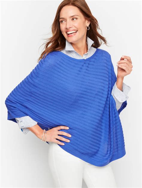 Textured Asymmetrical Poncho Talbots