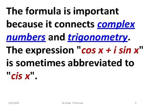 De Moivres Theorem Simple Applications 9162020 By Chtan