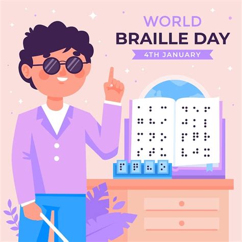 Free Vector Flat World Braille Day Illustration