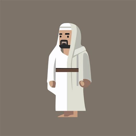 Premium Vector A Cartoon Character Of A Man Wearing A White Robe With