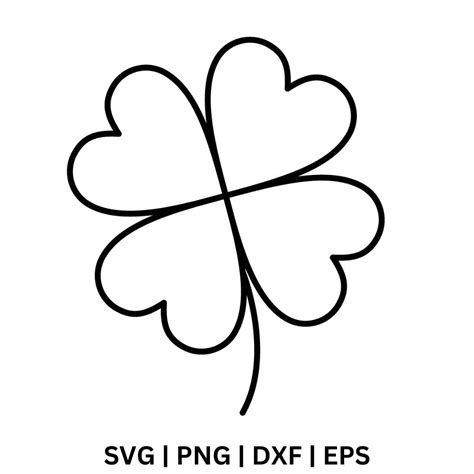 4-leaf clover outline shamrock SVG Free Cut File for Cricut & PNG ...