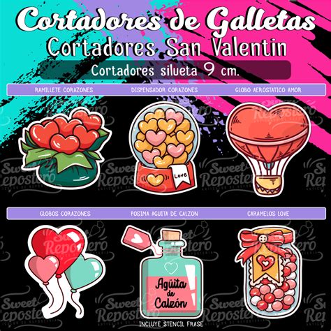 Cortadores De Galleta San Valentin Sweet Repostero