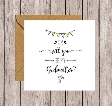 Personalised Will You Be My Godmother Card Godmother Card Etsy God