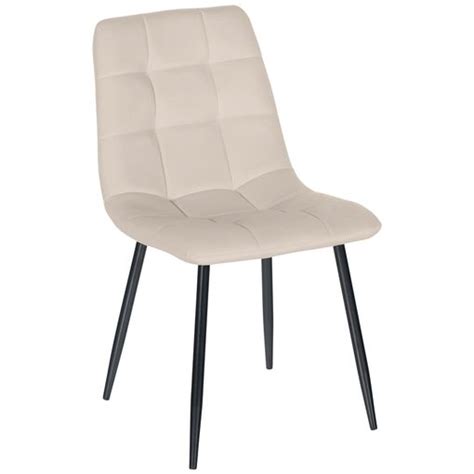 Clp Silla De Comedor Antibes Tapizada En Terciopelo Crema X X Cm