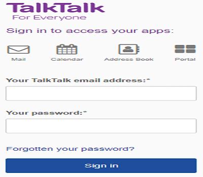 TalkTalk Webmail Login Online @talktalk.co.uk