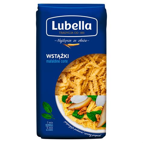 Lubella Makaron wstążki 500 g kalorie kJ i wartości odżywcze