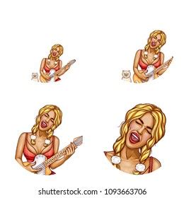 Sexy Woman With Guitar Naked Stock Vectors And Vector Art Shutterstock