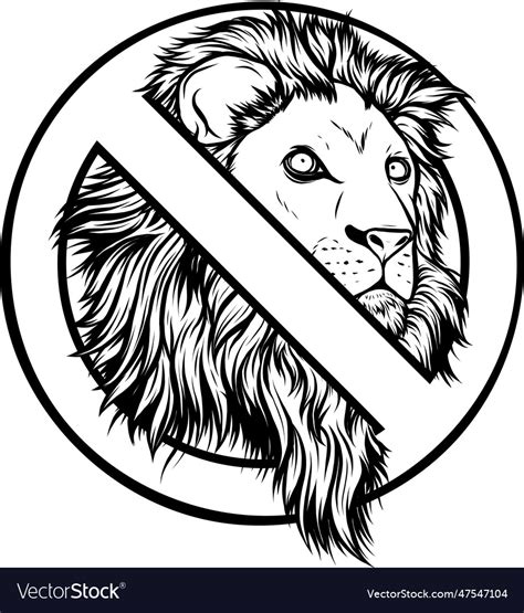 Lion head outline design Royalty Free Vector Image