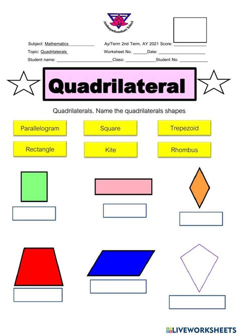 Types Of Quadrilateral Live Worksheets Library