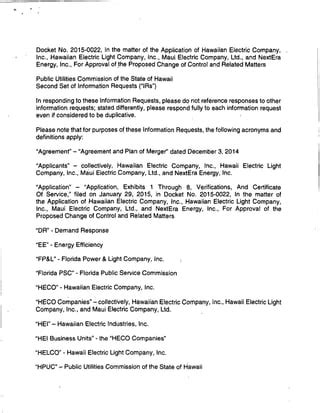 PUC Information Requests For NextEra And Hawaiian Electric PDF