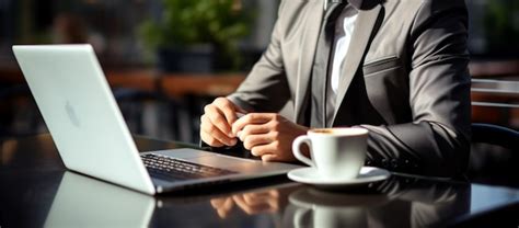 Premium AI Image | Businessman working on a laptop in the office