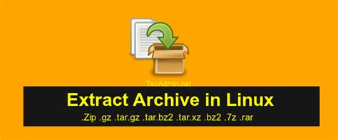 How To Extract Zip Gz Tar Bz2 7z Xz And Rar Files In Linux Tecadmin