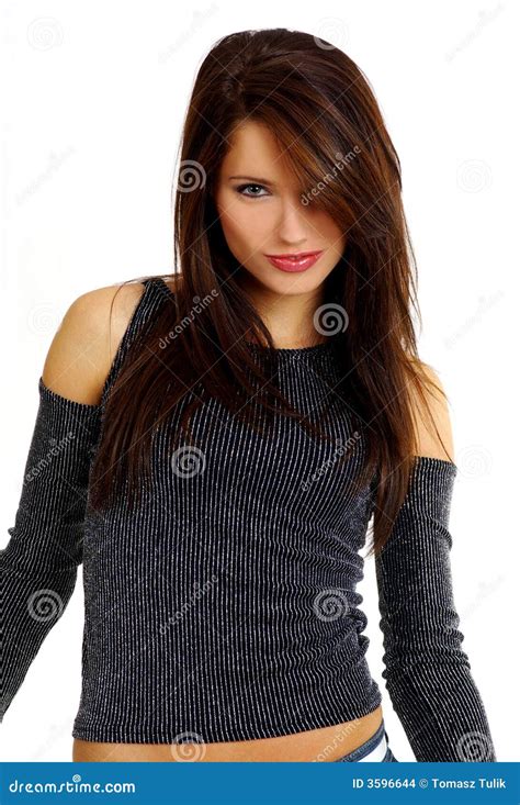 Hot Fit Girl In Jeans Stock Photo Image Of Lips Neck