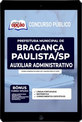 Apostila Prefeitura Bragan A Paulista Pdf Auxiliar Administrativo