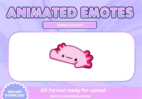 Axolotl Animated Bongo Cat Emote Twitch Youtube Discord Etsy