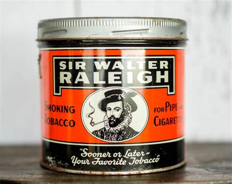 Vintage Tobacco Tin Sir Walter Raleigh Tin Smoking Tobacco Pipes