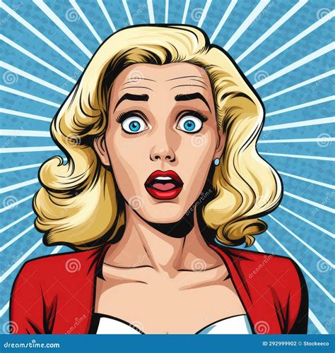 Surprised Blonde Woman In Pop Art Style Stock Illustration Illustration Of Wide Detail 292999902