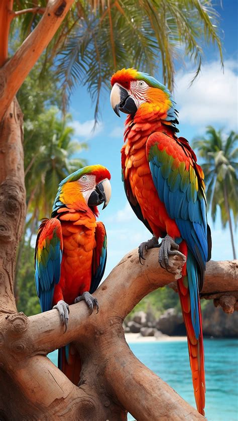 Macaws on a Tropical Island by tribaleyes01 on DeviantArt