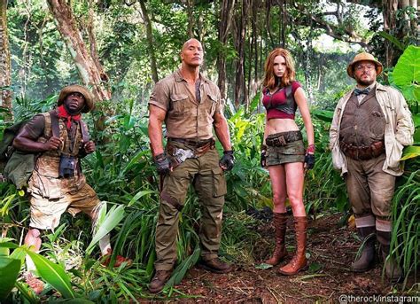 First Look At Kevin Hart Karen Gillan And Jack Black In Jumanji Set