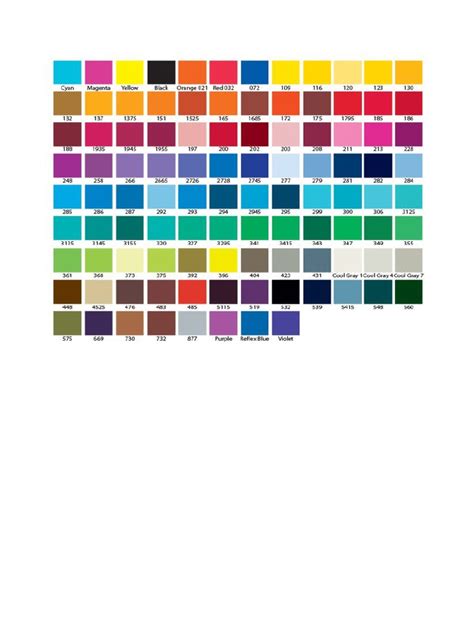 Fabric Pantone Color Chart | PDF