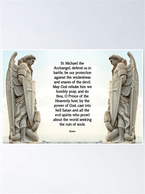 St Michael Prayer 3 Poster For Sale By The Crt Shop Redbubble