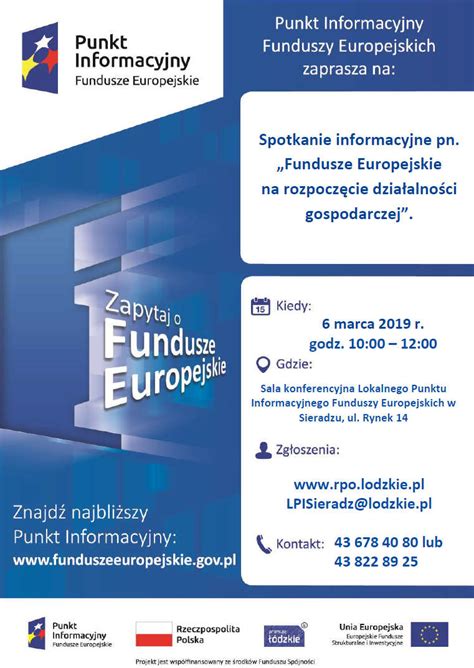 Spotkanie Informacyjne Fundusze Europejskie Na Rozpocz Cie