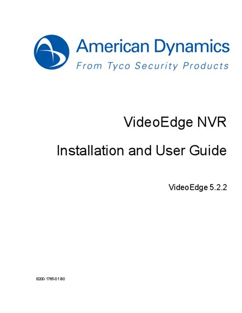 VideoEdge NVR Installation And User Guide American Dynamics