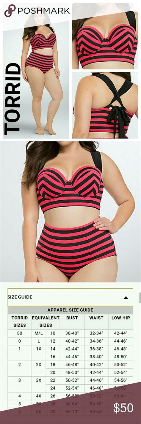 Torrid Striped Long Line Bikini Top 2x Swimsuit Bikini Tops Bikinis