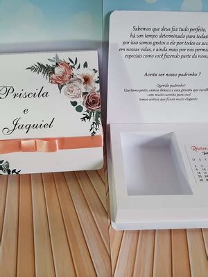 Caixa Convite Para Padrinhos Nude Rose Compre Produtos Personalizados No Elo