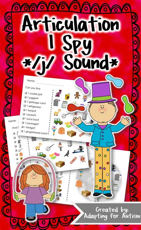 Articulation Activity J I Spy Game Three Levels Of Difficulty For Fun Articulation Practice