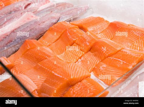 Close Up Of Salmon Fillet Stock Photo Alamy