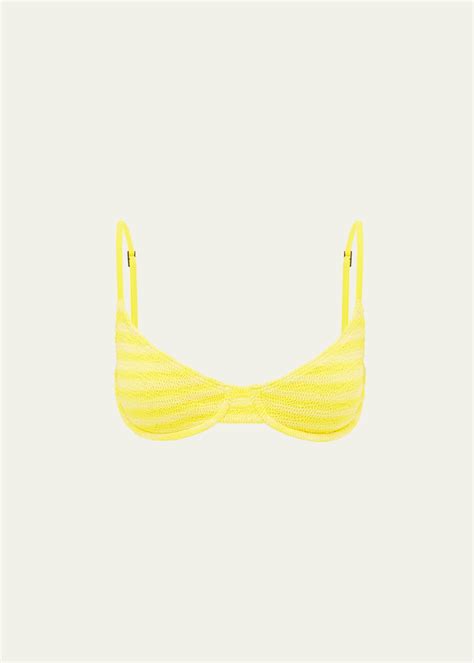 Bond Eye Swim Limoncello Stripe Gracie Balconette Bikini Top Bergdorf