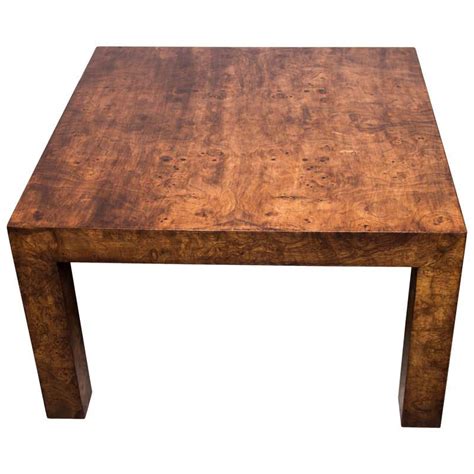 Parsons Style Burl Wood Coffee Table At 1stdibs