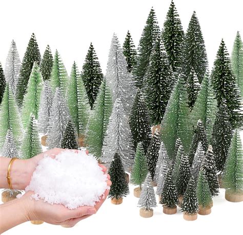 Amazon Pcs Mini Christmas Trees With Ounces Fake Snow