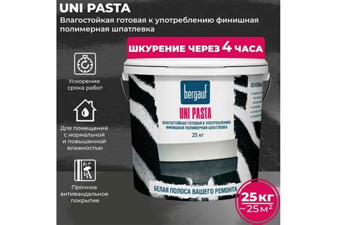 Финишная полимерная шпатлевка Bergauf Uni Pasta U (готовая к ...