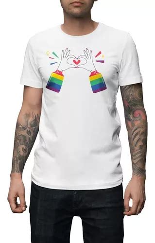 Playera Lgbt Orgullo Gay Pride Manos Corazón Hombre Y Mujer Meses sin interés
