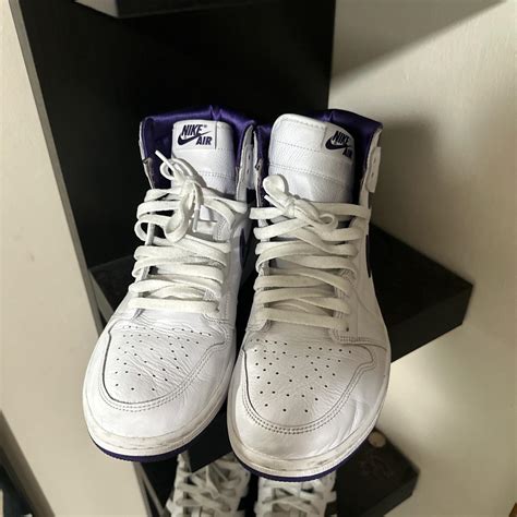 Jordan 1 court purple WMNS: 12 / Men’s 10.5 (Only... - Depop