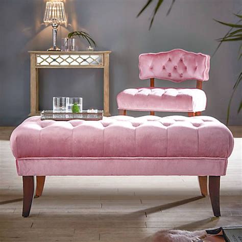 Antoinette Large Pink Blush Velvet Footstool By Collection In 2020