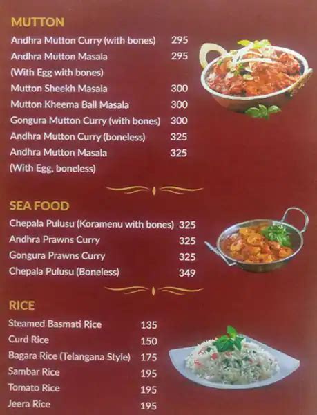 Menu At Hotel Swagath Grand Suchitra Circle Secunderabad Suchitra