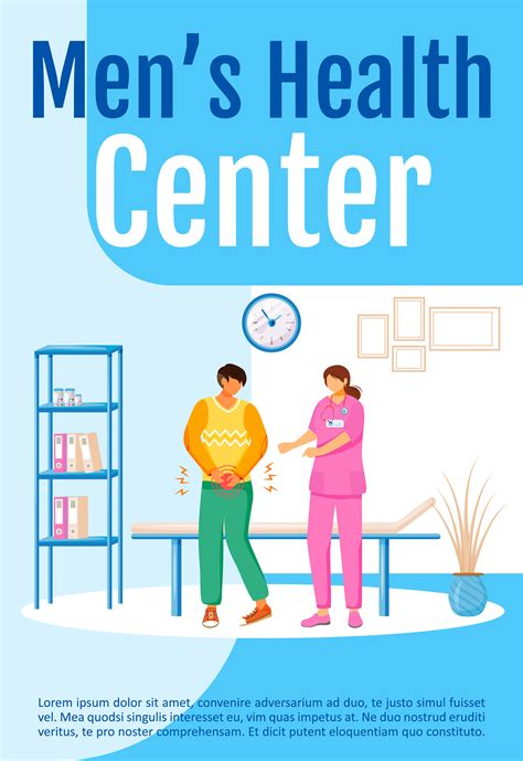 Men S Health Center Poster Flat Vector Template By Ntl Studio