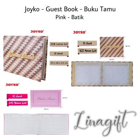 Jual 1 Buku 10 Lembar JOYKO GUEST BOOK BUKU TAMU DAFTAR UNDANGAN