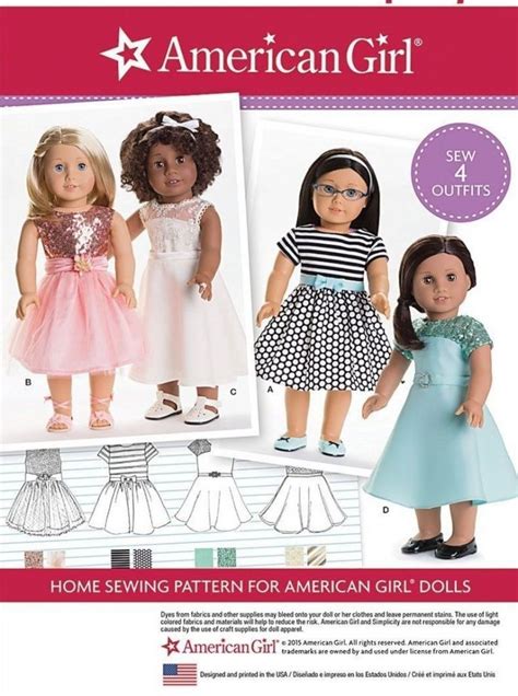 American Girl Doll Sewing Patterns Simplicity 8282 Sewing Pattern For