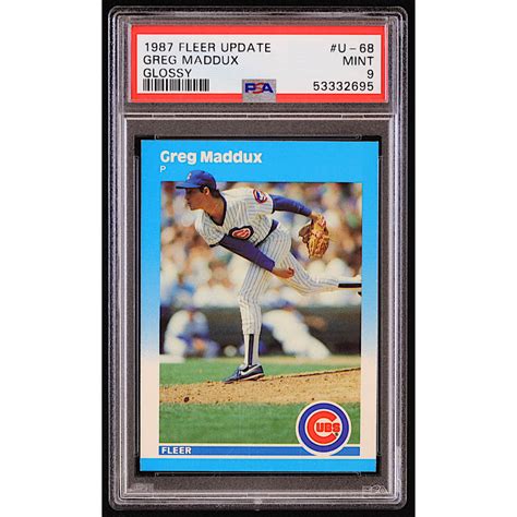 Greg Maddux 1987 Fleer Update Glossy U68 XRC PSA 9 Pristine Auction